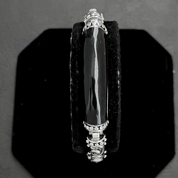 🟦SALE🟦 Vintage sterling silver black onyx and moonstone bracelet - Picture 4 of 10